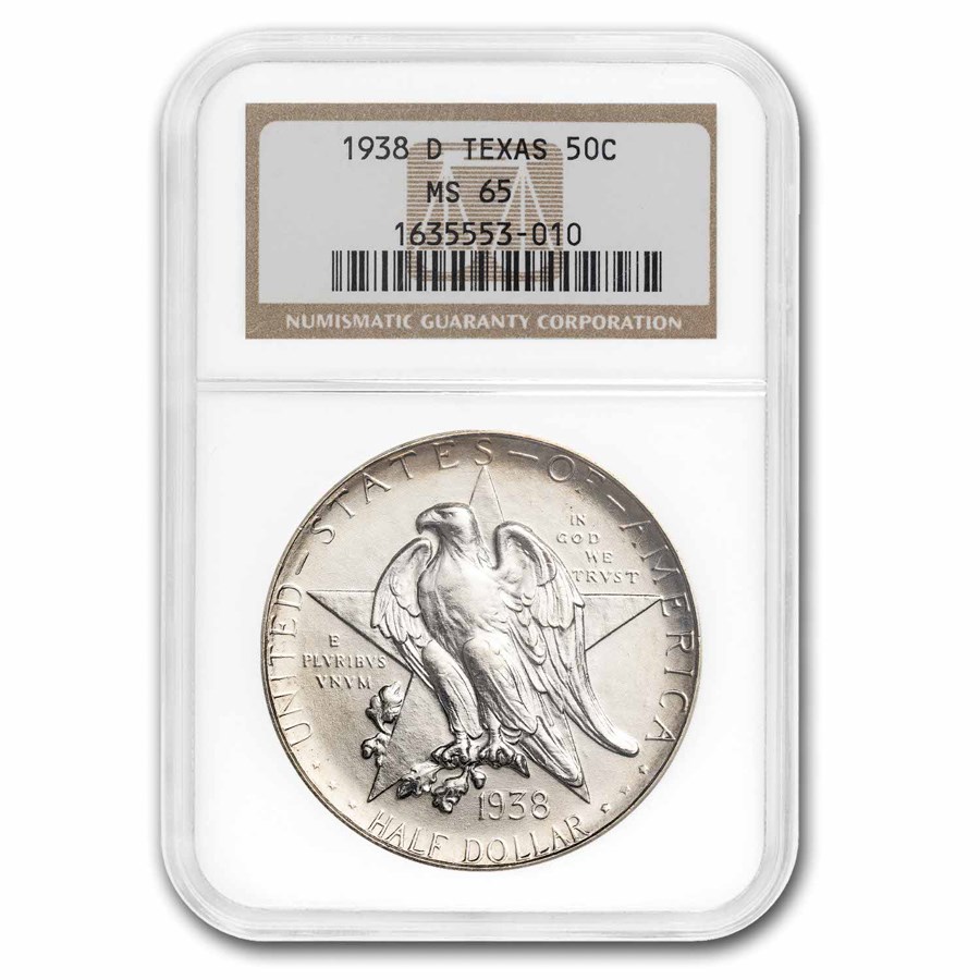 1938-D Texas Centennial Commemorative Half Dollar MS-65 NGC