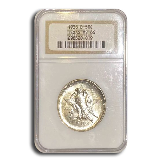 1938-D Texas Centennial Commemorative Half Dollar MS-66 NGC 1938-D Texas Centennial Commemorative Half Dollar MS-66 NGC