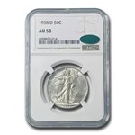 1938-D Walking Liberty Half Dollar AU-58 NGC CAC