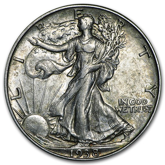 1938-D Walking Liberty Half Dollar AU 1938-D Walking Liberty Half Dollar AU