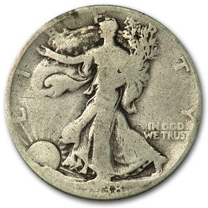 1938-D Walking Liberty Half Dollar Good Details (Rim Bumps) 1938-D Walking Liberty Half Dollar Good Details (Rim Bumps)