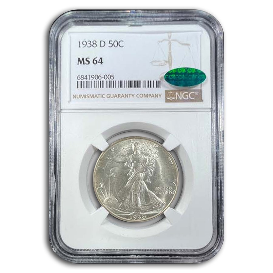 1938-D Walking Liberty Half Dollar MS-64 NGC CAC