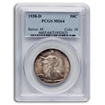 1938-D Walking Liberty Half Dollar MS-64 PCGS