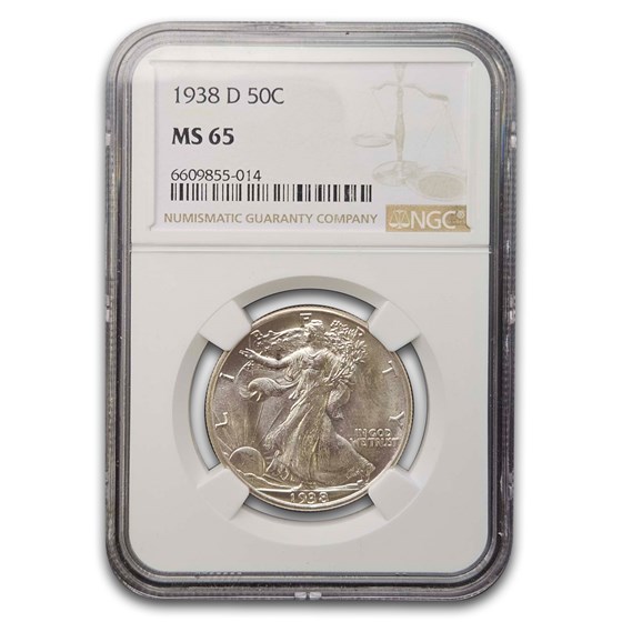 1938-D Walking Liberty Half Dollar MS-65 NGC