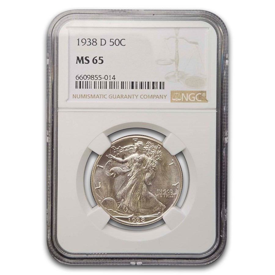 1938-D Walking Liberty Half Dollar MS-65 NGC
