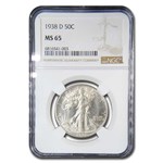 1938-D Walking Liberty Half Dollar MS-65 NGC