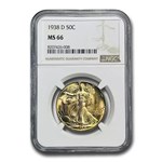 1938-D Walking Liberty Half Dollar MS-66 NGC (Toned)