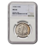 1938-D Walking Liberty Half Dollar MS-66 NGC