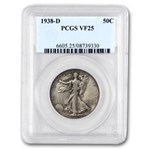1938-D Walking Liberty Half Dollar VF-25 PCGS