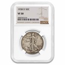 1938-D Walking Liberty Half Dollar VF-30 NGC