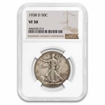 1938-D Walking Liberty Half Dollar VF-30 NGC