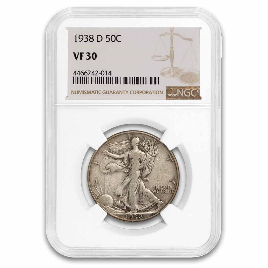 1938-D Walking Liberty Half Dollar VF-30 NGC