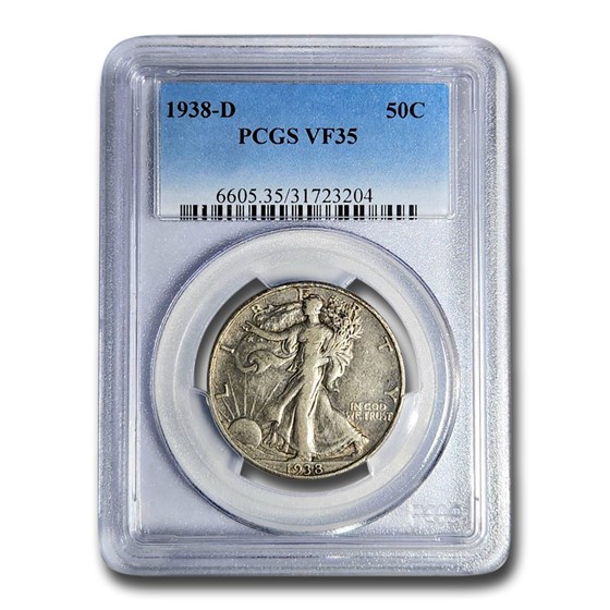 1938-D Walking Liberty Half Dollar VF-35 PCGS 1938-D Walking Liberty Half Dollar VF-35 PCGS