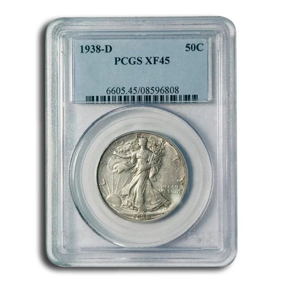1938-D Walking Liberty Half Dollar XF-45 PCGS