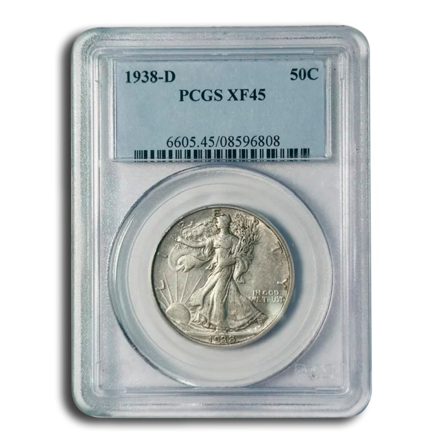 1938-D Walking Liberty Half Dollar XF-45 PCGS