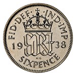 1938 Great Britain Silver Sixpence George VI PF-67 NGC
