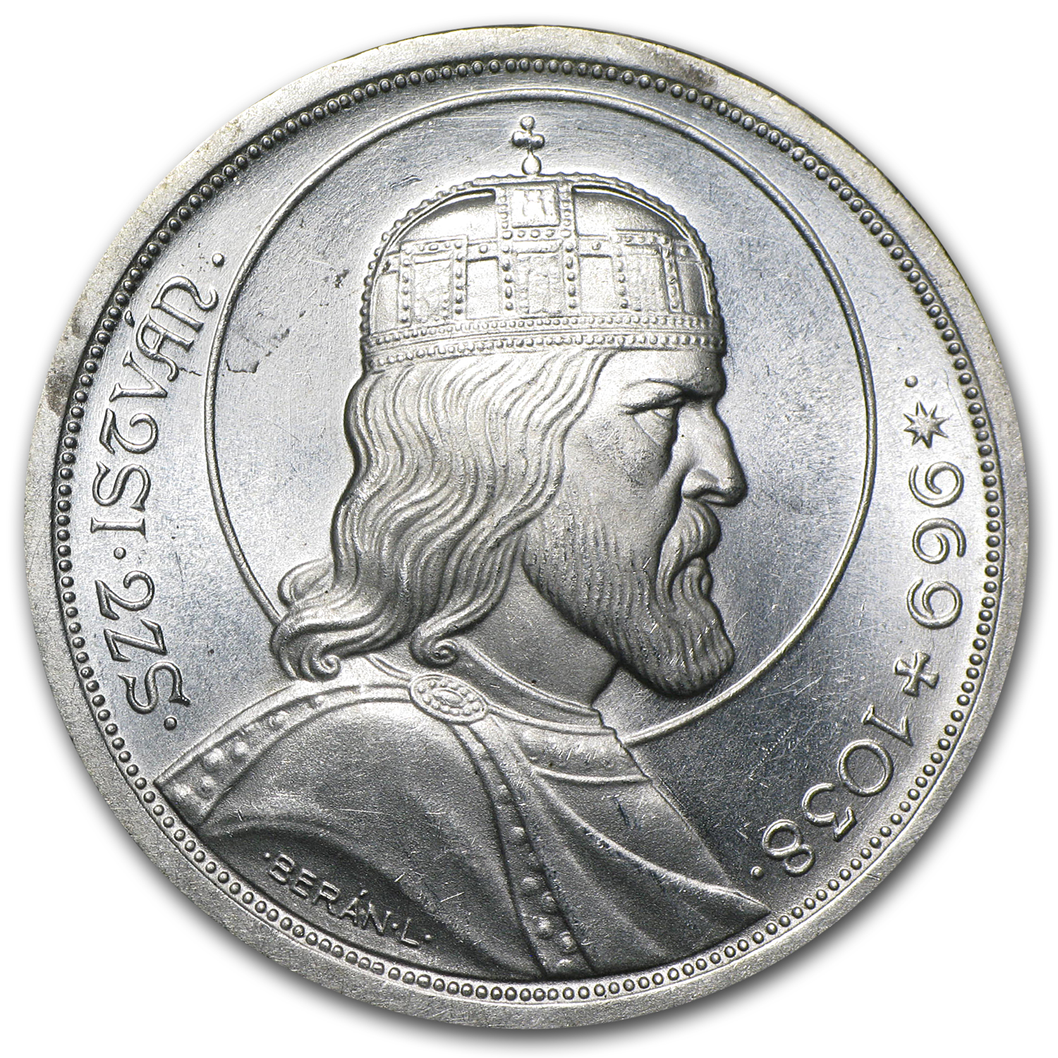 Buy 1938 Hungary Silver 5 Pengo St. Stephen BU | APMEX