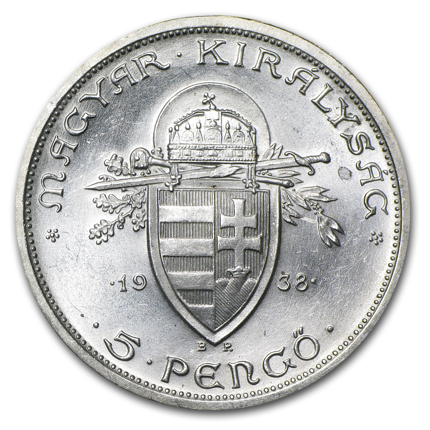 Buy 1938 Hungary Silver 5 Pengo St. Stephen BU | APMEX