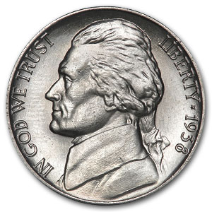 1938 Jefferson Nickel BU