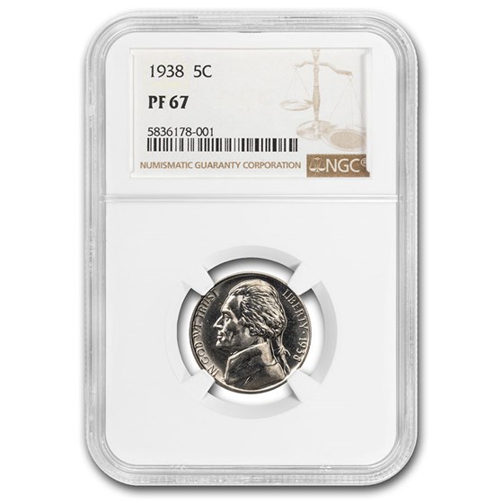 1938 Jefferson Nickel PF-67 NGC 1938 Jefferson Nickel PF-67 NGC