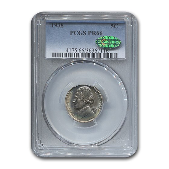 1938 Jefferson Nickel PR-66 PCGS CAC 1938 Jefferson Nickel PR-66 PCGS CAC
