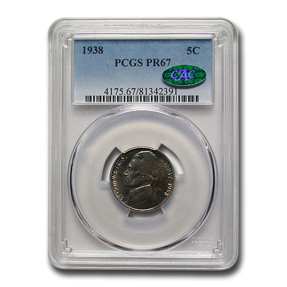 1938 Jefferson Nickel PR-67 PCGS CAC 1938 Jefferson Nickel PR-67 PCGS CAC