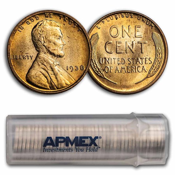 1938 Lincoln Cent 50-Coin Roll BU 1938 Lincoln Cent 50-Coin Roll BU