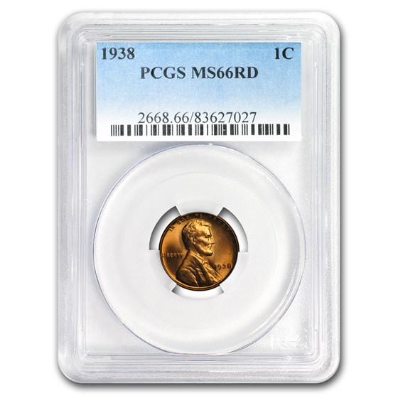 1938 Lincoln Cent MS-66 PCGS (Red) 1938 Lincoln Cent MS-66 PCGS (Red)