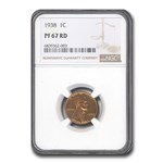 1938 Lincoln Cent PF-67 NGC (Red)
