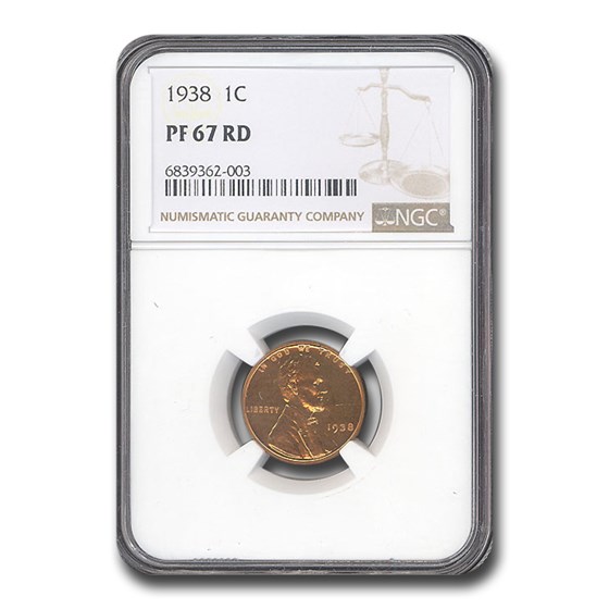 1938 Lincoln Cent PF-67 NGC (Red) 1938 Lincoln Cent PF-67 NGC (Red)