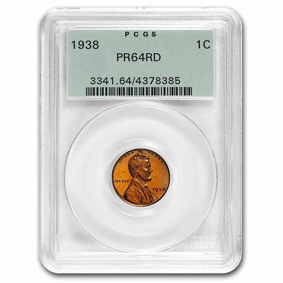 1938 Lincoln Cent PR-64 PCGS (Red) 1938 Lincoln Cent PR-64 PCGS (Red)