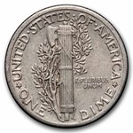 1938 Mercury Dime 50-Coin Roll Avg Circ