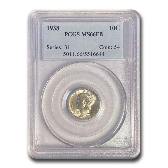 1938 Mercury Dime MS-66 (FB) PCGS 1938 Mercury Dime MS-66 (FB) PCGS