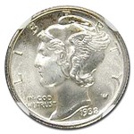 1938 Mercury Dime MS-67 NGC (FB)