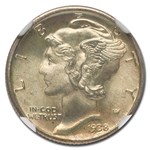 1938 Mercury Dime MS-68 NGC (FB)