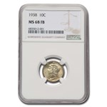 1938 Mercury Dime MS-68 NGC (FB)