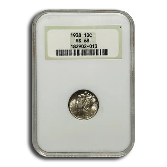 1938 Mercury Dime MS-68 NGC