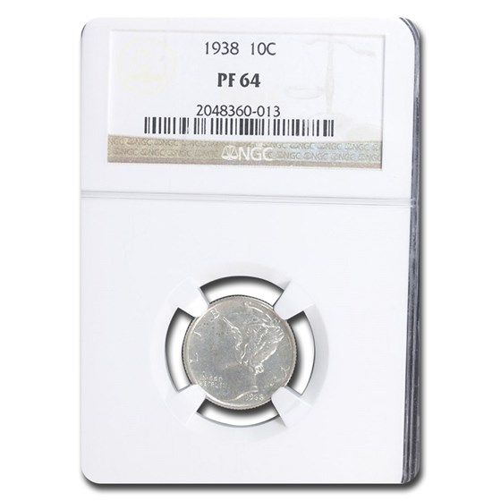1938 Mercury Dime PF-64 NGC 1938 Mercury Dime PF-64 NGC