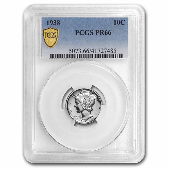 1938 Mercury Dime PR-66 PCGS 1938 Mercury Dime PR-66 PCGS