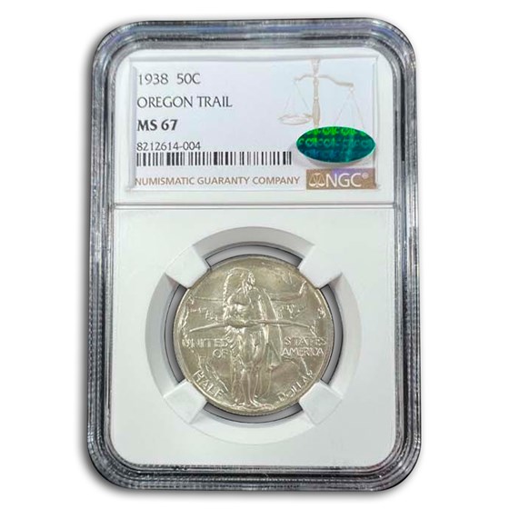 1938 Oregon Commemorative Half Dollar MS-67 NGC (CAC) 1938 Oregon Commemorative Half Dollar MS-67 NGC (CAC)