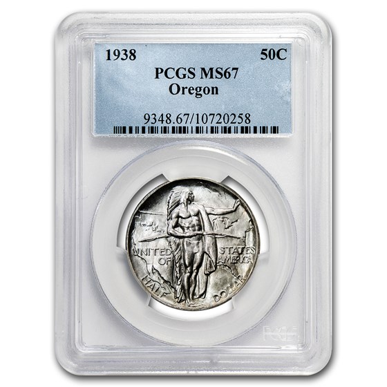 1938 Oregon Trial Half Dollar MS-67 PCGS 1938 Oregon Trial Half Dollar MS-67 PCGS