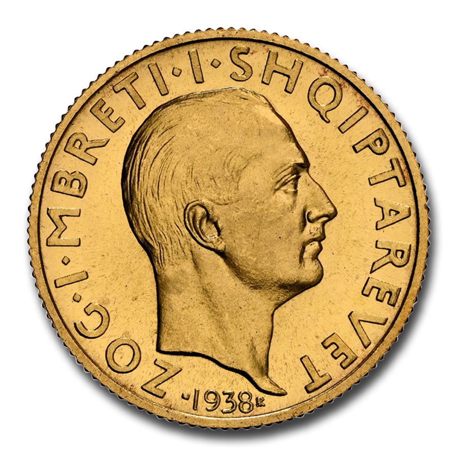 1938-R Albania Gold 20 Franga Ari Zog I MS-66 NGC
