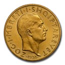 1938-R Albania Gold 50 Franga Ari Zog I MS-64 NGC