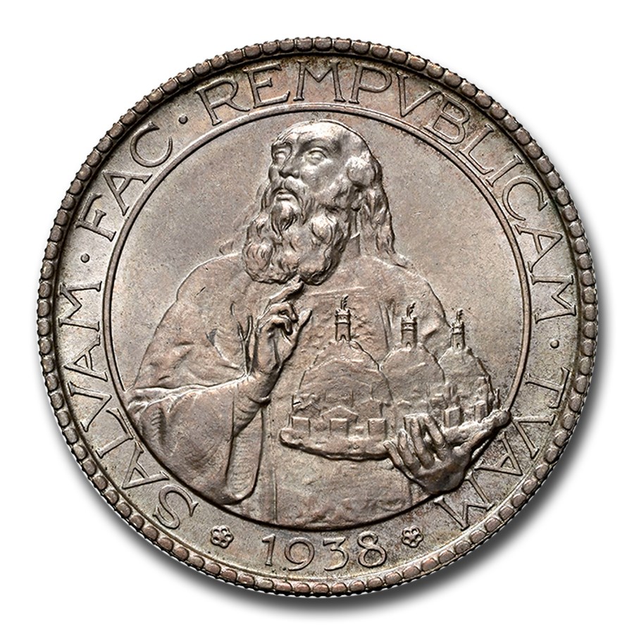 1938-R San Marino Silver 20 Lire MS-65 NGC