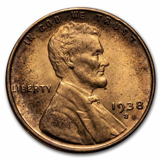 1938-S Lincoln Cent BU (Red/Brown) 1938-S Lincoln Cent BU (Red/Brown)