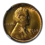 1938-S Lincoln Cent MS-67+ NGC (Red)