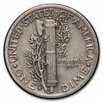 1938-S Mercury Dime 50-Coin Roll Avg Circ