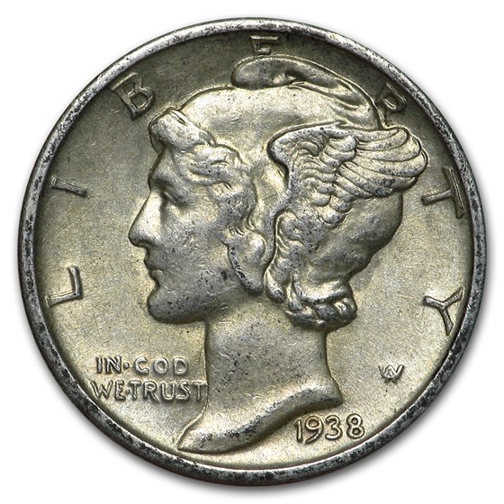 1938-S Mercury Dime AU 1938-S Mercury Dime AU