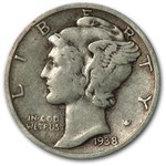 1938-S Mercury Dime Good/VF