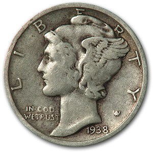1938-S Mercury Dime Good/VF